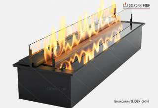 Дизайнерський біокамін Slider glass 1000 Gloss Fire