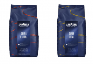 Акция! кофе в зернах lavazza. набор из 2 позиций по сниженной цене! crema earoma (синяя)+super crema (синяя)